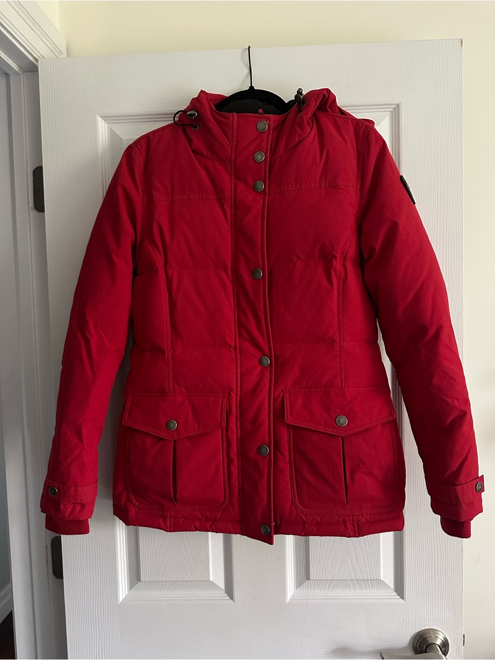 Size S Eckored Women’s Down Winter Parka Coat Red Hooded Jacket - Picture 2 of 10